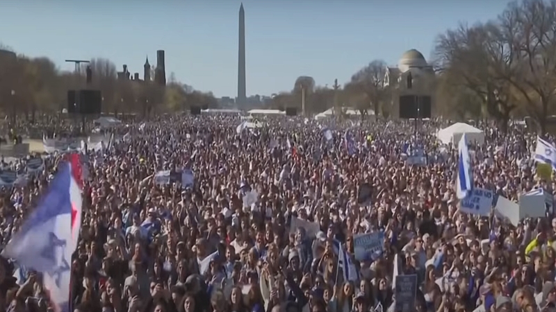 Washingtonban tízezrek gyűltek össze, hogy Izraelt biztosítsák támogatásukról.